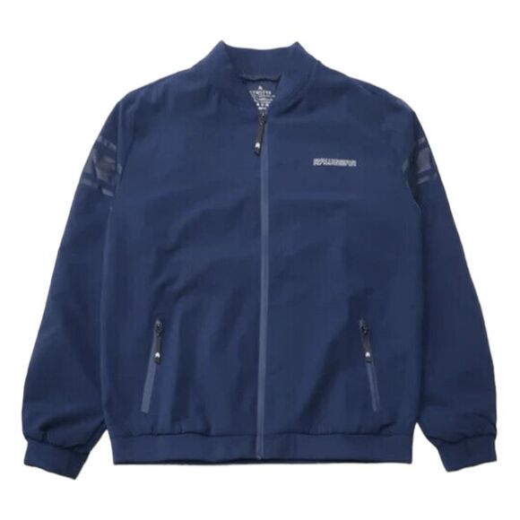 Rawgear Reflective Line Bomber Jacket Navy Blue Lightweight Long Sleeve L - Picture 1 of 8